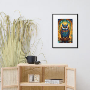 Poster Papier Mat Encadré - Chouette 23102101